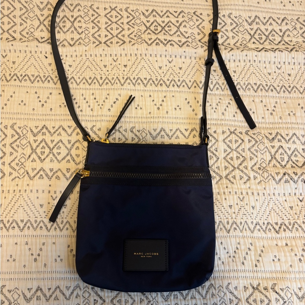 Marc Jacobs Navy Crossbody Bag with Gold Accents